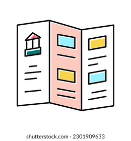museum flyer color icon vector. museum flyer sign. isolated symbol illustration