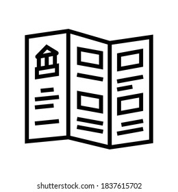 museum flyer line icon vector. museum flyer sign. isolated contour symbol black illustration