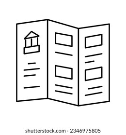 museum flyer line icon vector. museum flyer sign. isolated contour symbol black illustration