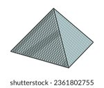 museum france pyramid icon isolated