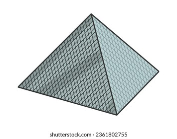 museum france pyramid icon isolated