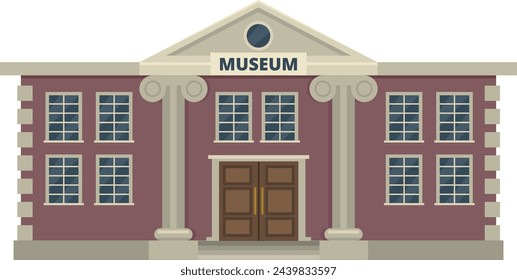 Museum front. City building facade. Urban exterior