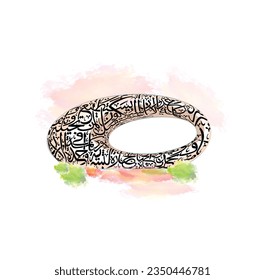 the museum of the future in Dubai, United Arab Emirates, Middle East, vector illustration in flat style. hand drawing icon, painting, logo design