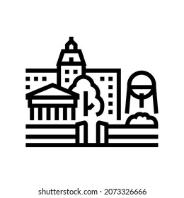 museum gallery art object construction line icon vector. museum gallery art object construction sign. isolated contour symbol black illustration