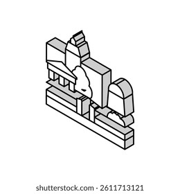 museum gallery art object construction isometric icon vector. museum gallery art object construction sign. isolated symbol illustration