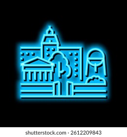 museum gallery art object construction neon light sign vector. museum gallery art object construction illustration