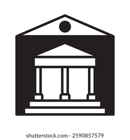 Museum glyph, mini illustration icon. use for modern concept, print, UI, UX kit, web and app development. Vector EPS 10, related to entertainment, festival, funfair and hobbies.