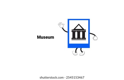 Museum graphic vector illustration with cartoon characters. Graphic design is suitable for children's education, story books, or traffic safety materials. vector illustration