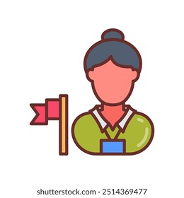 Museum Guide Filled Icons , Vector illustration