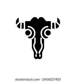 Museum Head Bone Filled Icon Vector Illustration