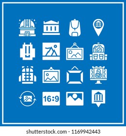 museum icon. 16 museum vector set. observatory, picture, frame and gallery icons for web and design about museum theme