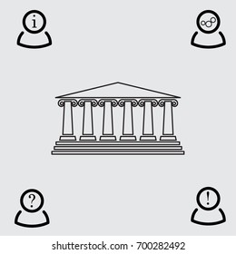 Museum icon, architectural element vector illustration