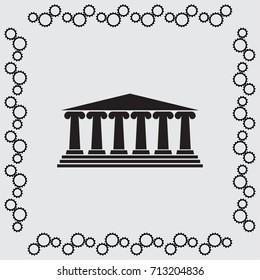 Museum icon, architectural element vector illustration