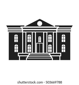 Museum icon in black style isolated on white background. Building symbol stock vector illustration.