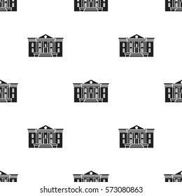 Museum icon in black style isolated on white background. Building pattern stock vector illustration.