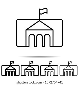 Museum icon in different shapes. Simple thin line, outline vector of education icons for ui and ux, website or mobile application
