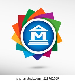 Museum icon. Flat design style 