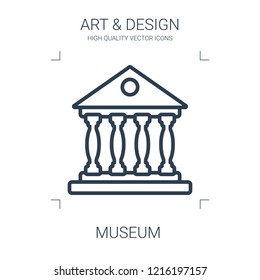 museum icon. high quality line museum icon on white background. from art collection flat trendy vector museum symbol. use for web and mobile
