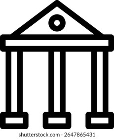 Museumssymbol mit Linie und einfachem Stil

