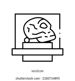museum icon. Linear style sign isolated on white background. Vector illustration