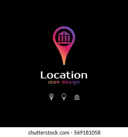 museum icon. location icon for map