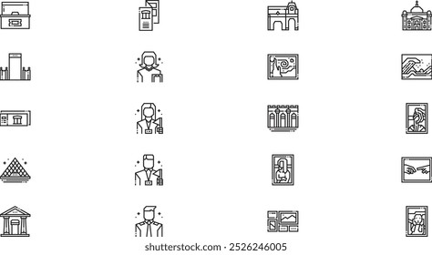 Museum icon pack High-Quality Vector Icons Collection with Editable Stroke. Ideal for Professional and Creative Projects.