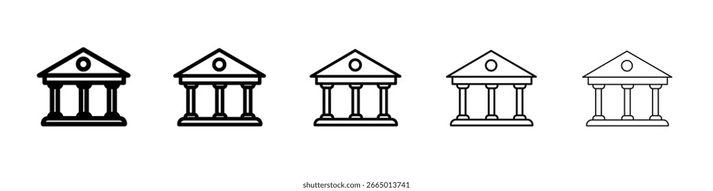 Icono de museo Concepto de símbolo para Diseño web. icono de Vector de línea simple. ilustración de logotipo.