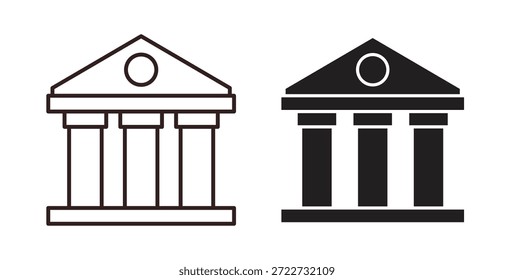 Symbol des Museums. Vektor-EPS 10. Zeile und Glyphensymbol