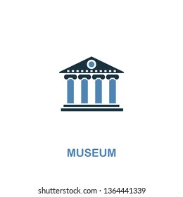 Museum icon in two colors. Creative design from city elements icons collection. Colored museum icon for web and mobile design.