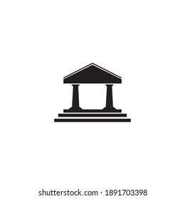 Plantilla de logotipo de ilustración de diseño de vectores de iconos de museo