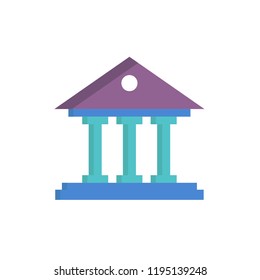 museum icon vector flat style