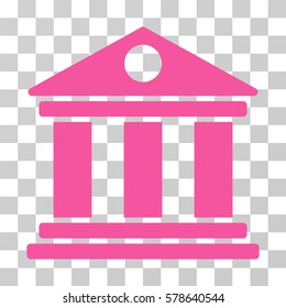 Museum icon. Vector illustration style is flat iconic symbol, pink color, transparent background. Designed for web and software interfaces.