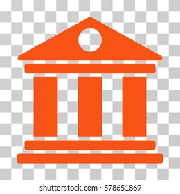 Museum icon. Vector illustration style is flat iconic symbol, orange color, transparent background. Designed for web and software interfaces.