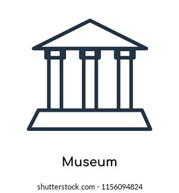 Museum icon vector isolated on white background. thin symbols or lined elements in outline style