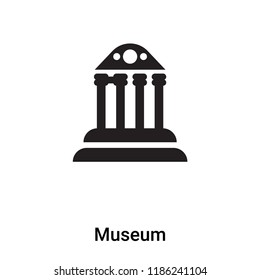 Museum icon vector isolated on white background, logo concept of Museum sign on transparent background, filled black symbol
