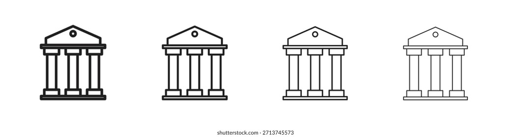 Icono del museo. Vector de pictogramas aislados.