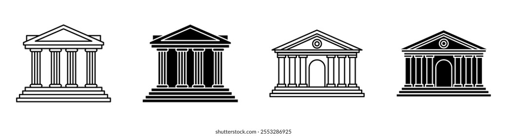 Conjunto de Vector de icono de museo. EPS10