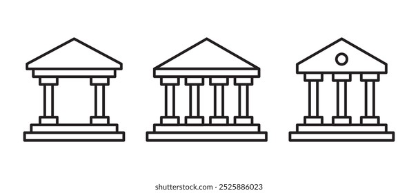 Museum icon vector set. Government building symbol