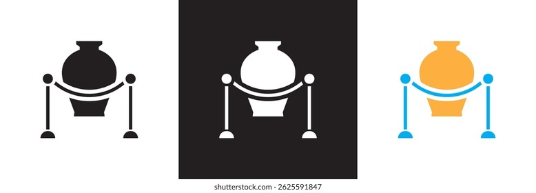 Museum icon.  Vector for websites, mobile interfaces, presentations, banner, visual branding etc. Vector illustration. isolated on white and black background. EPS 10
