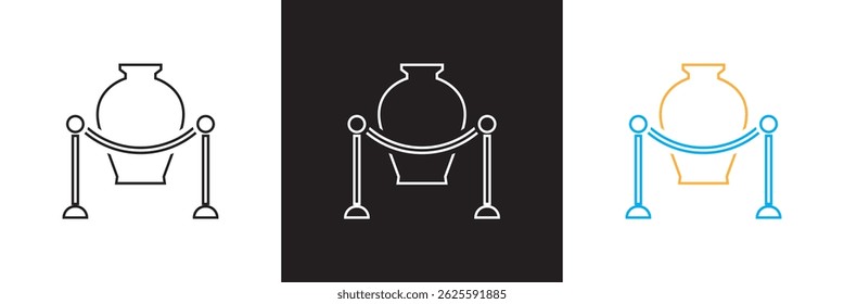 Museum icon.  Vector for websites, mobile interfaces, presentations, banner, visual branding etc. Vector illustration. isolated on white and black background. EPS 10