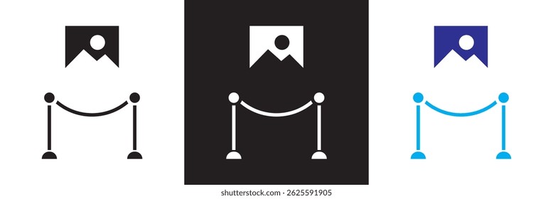 Museum icon.  Vector for websites, mobile interfaces, presentations, banner, visual branding etc. Vector illustration. isolated on white and black background. EPS 10