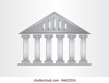 Museum icon,abstract greek architecture with background