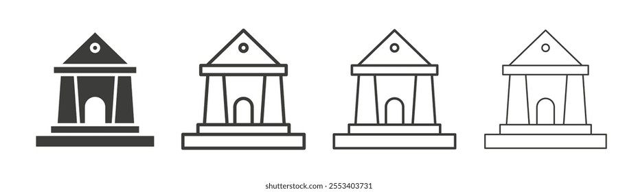 Museum icons collection. vector set in black color