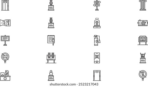 Museum icons High-Quality Vector Icons Collection with Editable Stroke. Ideal for Professional and Creative Projects.