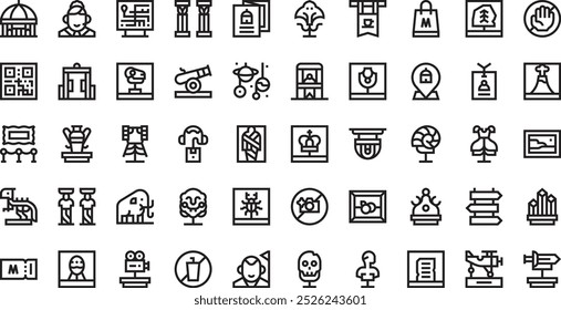 Museum icons High-Quality Vector Icons Collection with Editable Stroke. Ideal for Professional and Creative Projects.