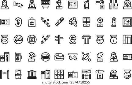 Museum icons High-Quality Vector Icons Collection with Editable Stroke. Ideal for Professional and Creative Projects