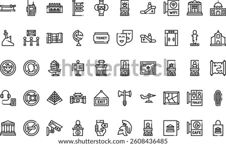 Museum icons High-Quality Vector Icons Collection with Editable Stroke. Ideal for Professional and Creative Projects