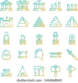 Museum icons pack. Isolated museum symbols collection. Graphic icons element