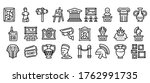 Museum icons set. Outline set of museum vector icons for web design isolated on white background