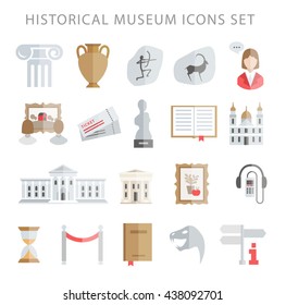 museum icons vector set